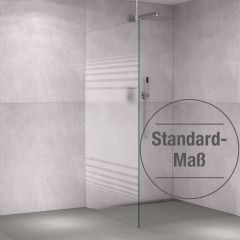 Glas-Duschabtrennung Klarglas einseitiger Teilsiebdruck - Streifendekor