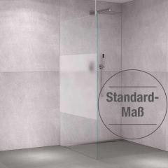 Glas-Duschabtrennung Weißglas einseitiger Teilsiebdruck - Balkendekor