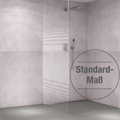 Glas-Duschabtrennung Weißglas einseitiger Teilsiebdruck - Streifendekor