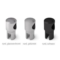 Glashalter 360 ° - rund glanzverchromt und gebürstet