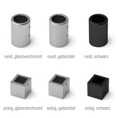 Wand-Deckenhalter in 4 Oberflächen